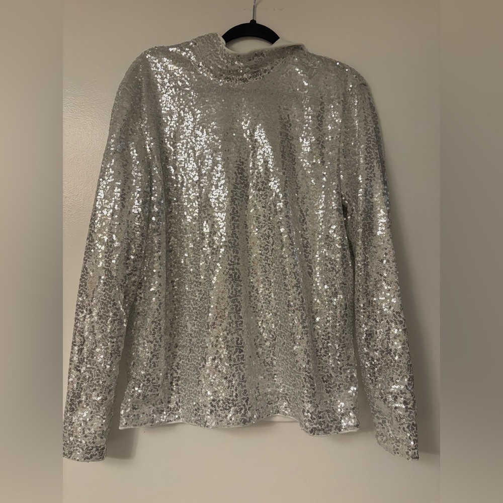 Silver Sequin Women's Top